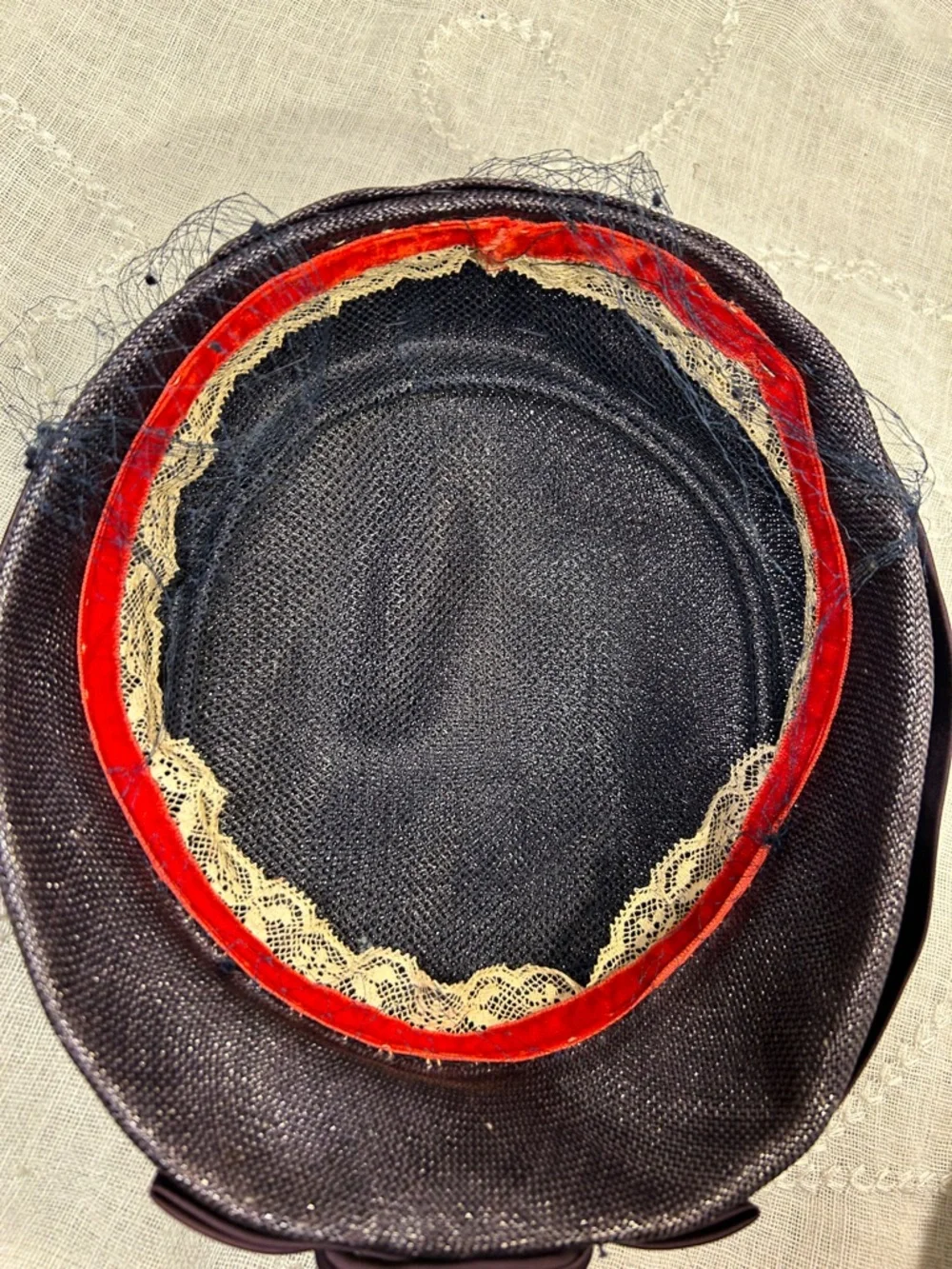 Vintage woven straw like headpiece halo piece - Picture 8 of 10